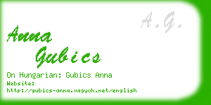 anna gubics business card